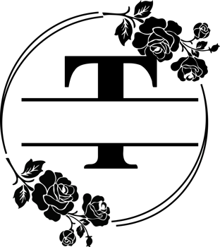 Floral Monogram letter t png