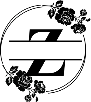 Floral Monogram letter z png