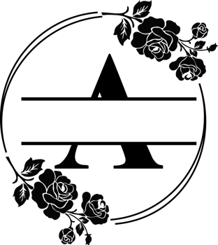 Floral Monogram letter A png