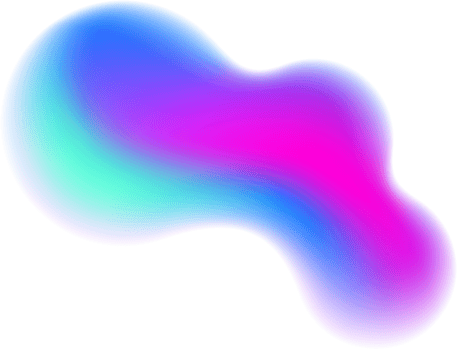 Gradient blurred blue and pink shape. Colored fluid liquid element. Blue and pink soft blob. Holographic gradation spot. Vibrant organic figure with aura. png