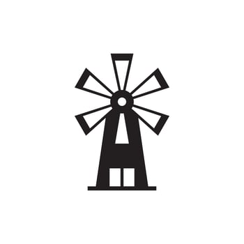 Clean silhouette of a windmill vector