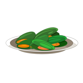 Green Mussel Seafood Illustration png