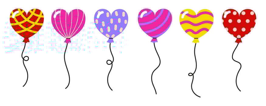 Colorful heart-shaped balloons create a festive atmosphere for celebrations and special occasions vector