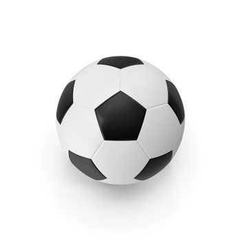 Soccer ball 3D isolated on transparent background , png
