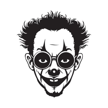 Scary Clown Head On Grid Background Stock Illustration vector