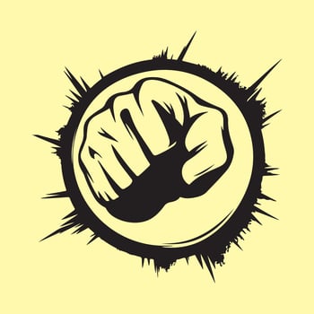 Punch logo design. Fist fight symbol image vector