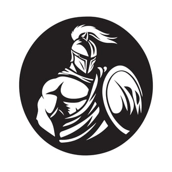 Ancient greek warrior in a helmet Image vector