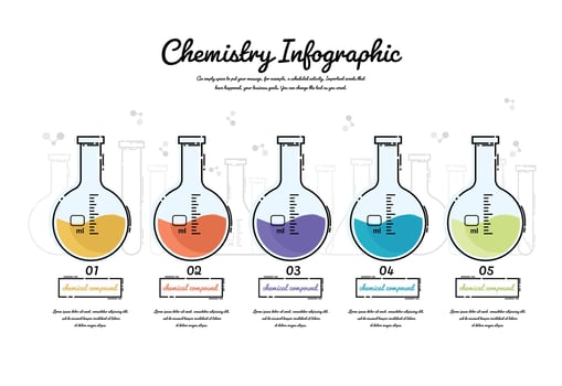Round bottom flasks Infographics presentation concept vector