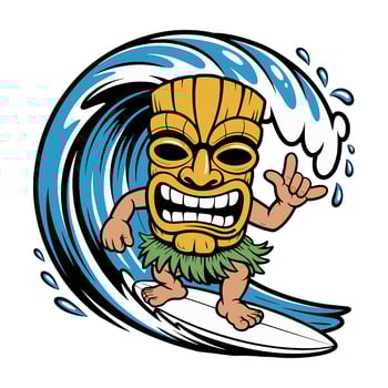 Tiki surfer on a wave vector