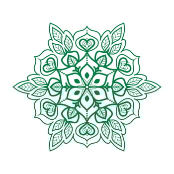 Intricate Green Leaf Mandala for Decorative Use vector