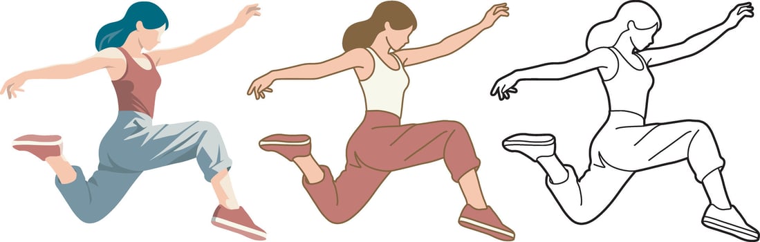 Street Dance Girl Illustration Collection. vector