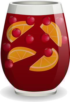 Sangria cocktail. Isolated illustration. vector