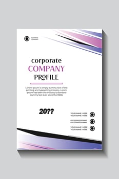 Company Profile Presentation Template Red and White Geometric Design, vector