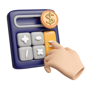 3d calculator usage icon for accounting finance isolated. minimal cartoon concept, 3d render illustration png