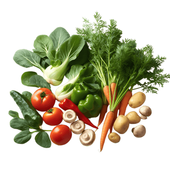 A variety of fresh, uncooked vegetables gathered together png