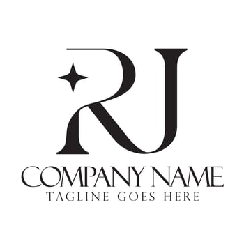 Creative letter RJ or JR logo design for luxury, fashion, jewelry, boutique, and startup vector