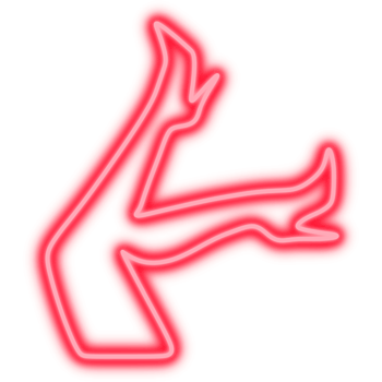 LED neon light line. Women leg led neon lamp. Sexy Aesthetic png