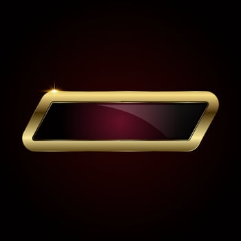 A horizontally stretched button with a golden beveled frame and a deep glossy center, radiating class and modernity.Luxury gold circle button, banner, web bar, design vector