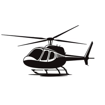 Helicopter Silhouette Icon and Logo Style Design vector