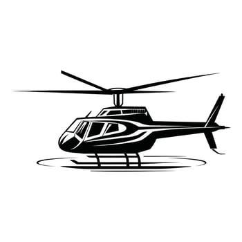 Helicopter Silhouette Icon Air Transport Logo Design vector
