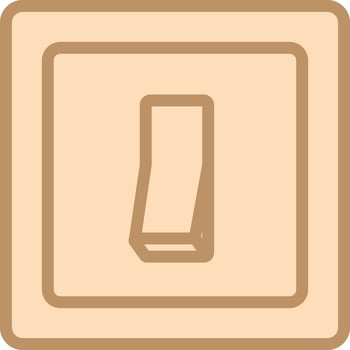 Light switch in beige with outlined vector