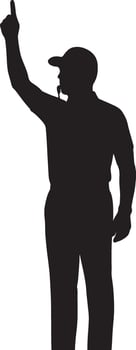 Referee silhouette signaling a penalty or foul vector