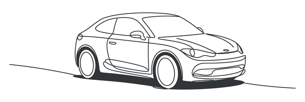 Simple Line Drawing of a Modern Coupe Car Design Illustration vector