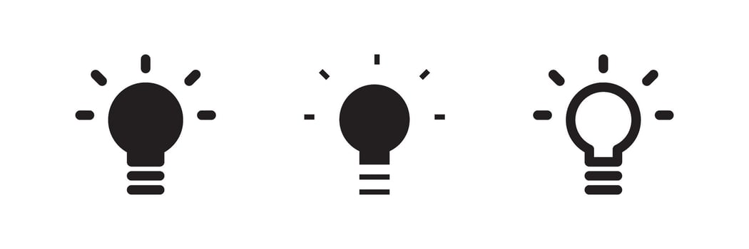 Idea icon set for creative thinking, business solutions, innovation process, and team brainstorming vector