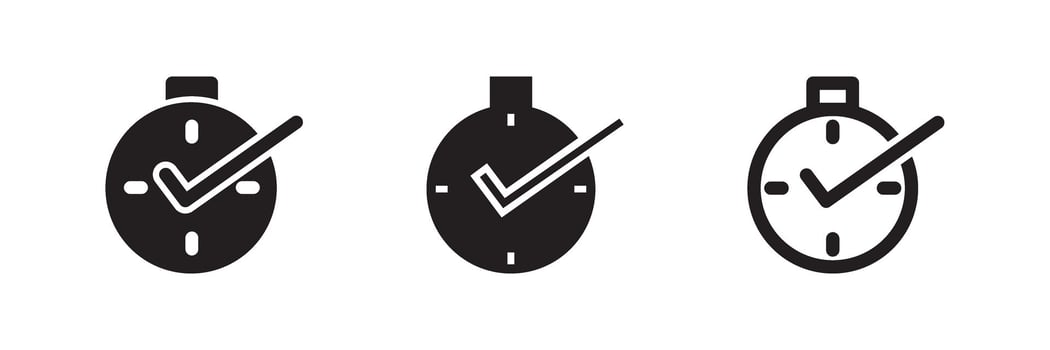 Time icon set for scheduling accuracy, business punctuality, time tracking, and calendar reminder vector