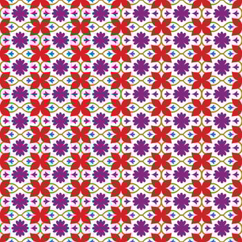 Modern Retro Floral Pattern with Repeating Ornamental Motifs for Wallpaper or Fashion, Seamless Retro Botanical Pattern vector