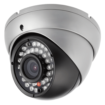 High-resolution dome security camera with infrared night vision, modern surveillance system for indoor and outdoor monitoring png