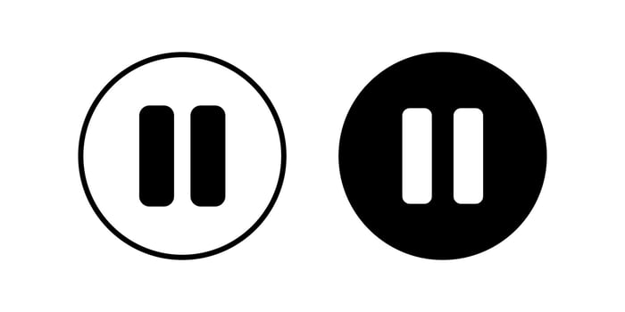 Pause Button icon set. for mobile concept and web design. illustration vector