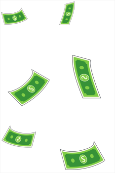 Falling American Dollar Bills Seamless Pattern png