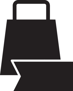 black shopping bag icon with price tag png