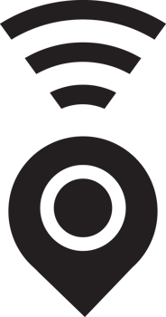 wifi on location pin icon png