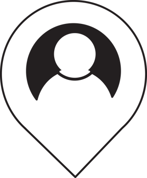 outline location pin with user icon png