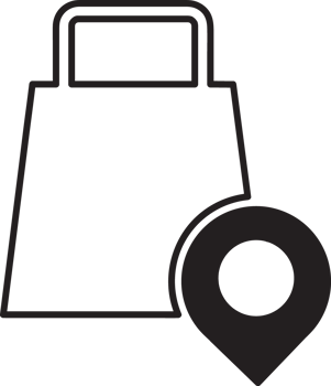 shopping bag with map marker icon png