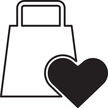 shopping bag with love icon png