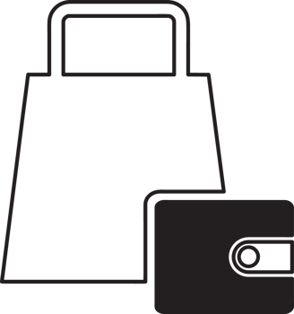 shopping bag with wallet icon png