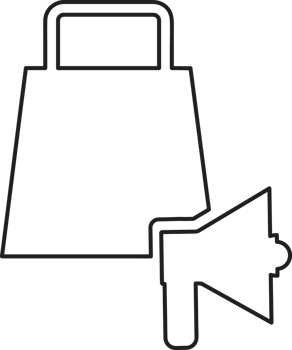 outline shopping bag with sound icon png