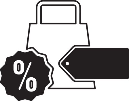 shopping bag with sale price tag icon png