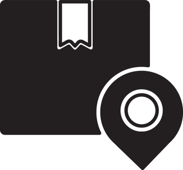 black delivery box with location icon png