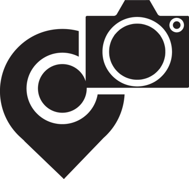 black camera icon on a map pointer png