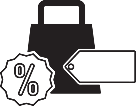 shopping bag with sale tag icon png