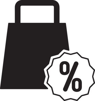 shopping bag with discount percentage icon png