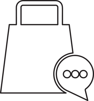 outline shopping bag with chat icon png