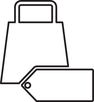outline shopping bag with price tag icon png