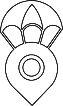 outline location pin with pachute icon png