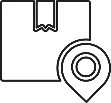outline delivery box with location icon png