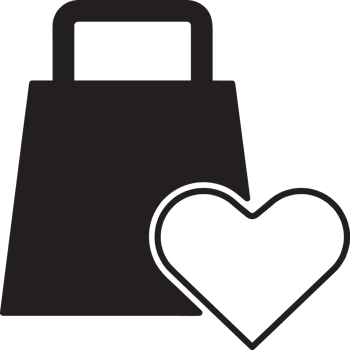 shopping bag with heart icon png